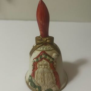 Vintage Santa Claus Bell with Red Handle